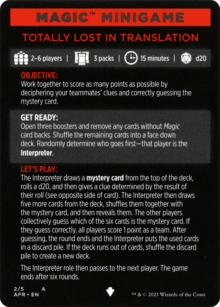 Totally Lost in Translation // Totally Lost in Translation (cont'd) (MAFR-002) - Adventures in the Forgotten Realms Minigames