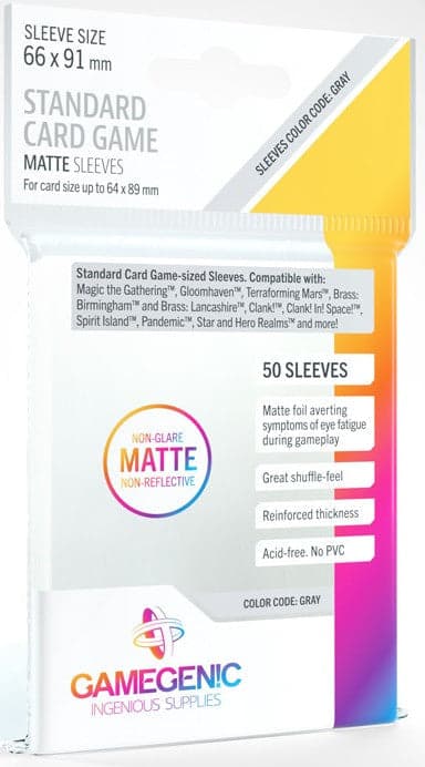 Gamegenic | Board Game Sleeves | Matte | Standard Size (66 x 91mm) - 50ct