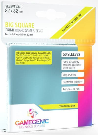 Gamegenic | Board Game Sleeves | Prime | Big Square Size (82 x 82mm) - 50ct