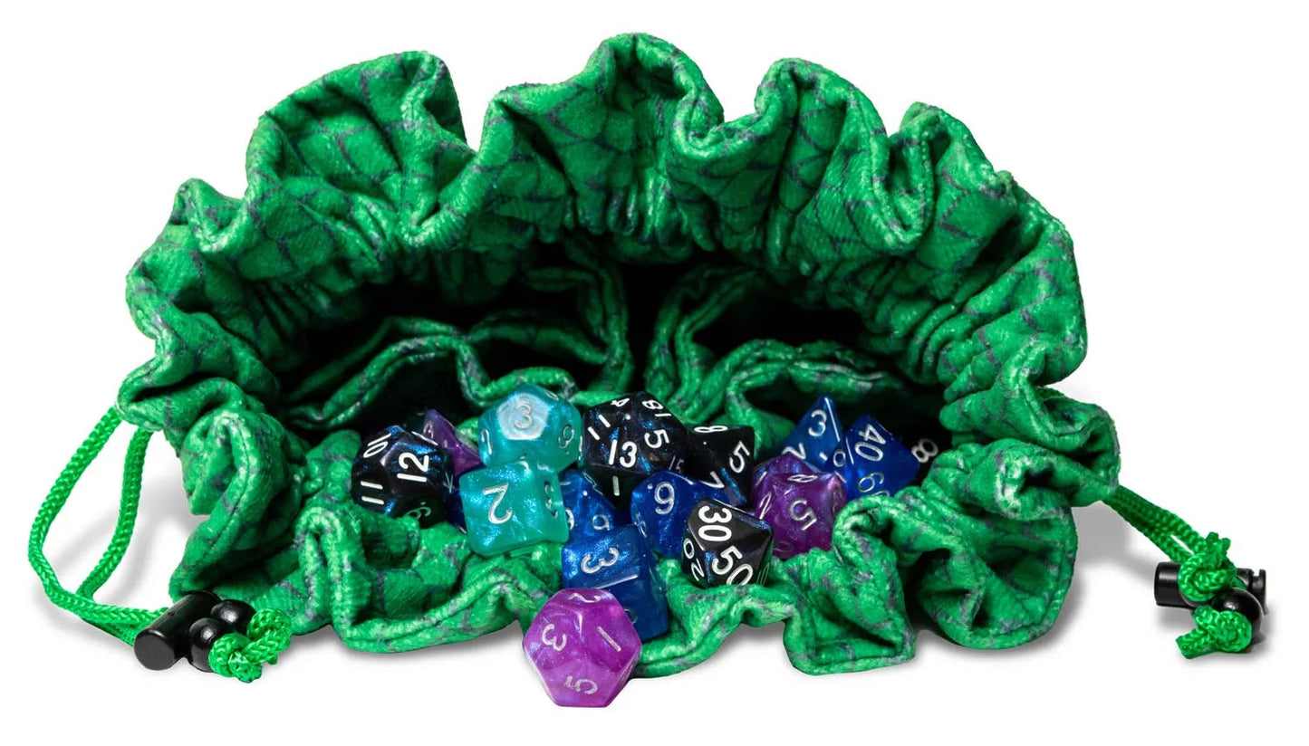 Fanroll | Velvet Compartment Dice Bag | Dragon Storm: Green Dragon Scales