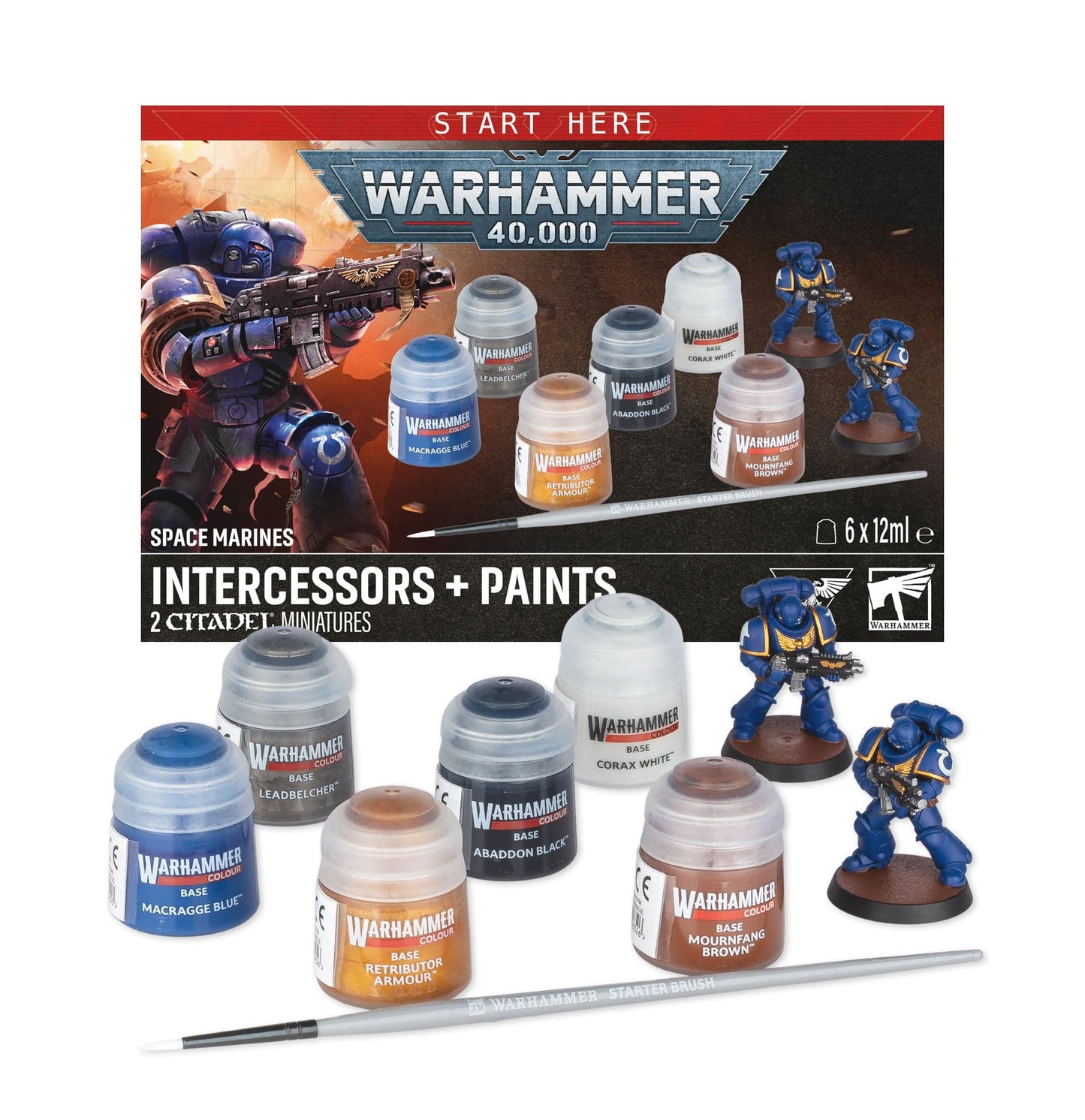 Warhammer 40,000 Space Marines Intercessors + Paints