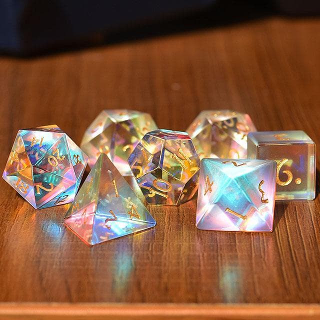 Polyhedral Dice Set | Crystal | "Prismatic Glance" | Set of 7 (D0216)