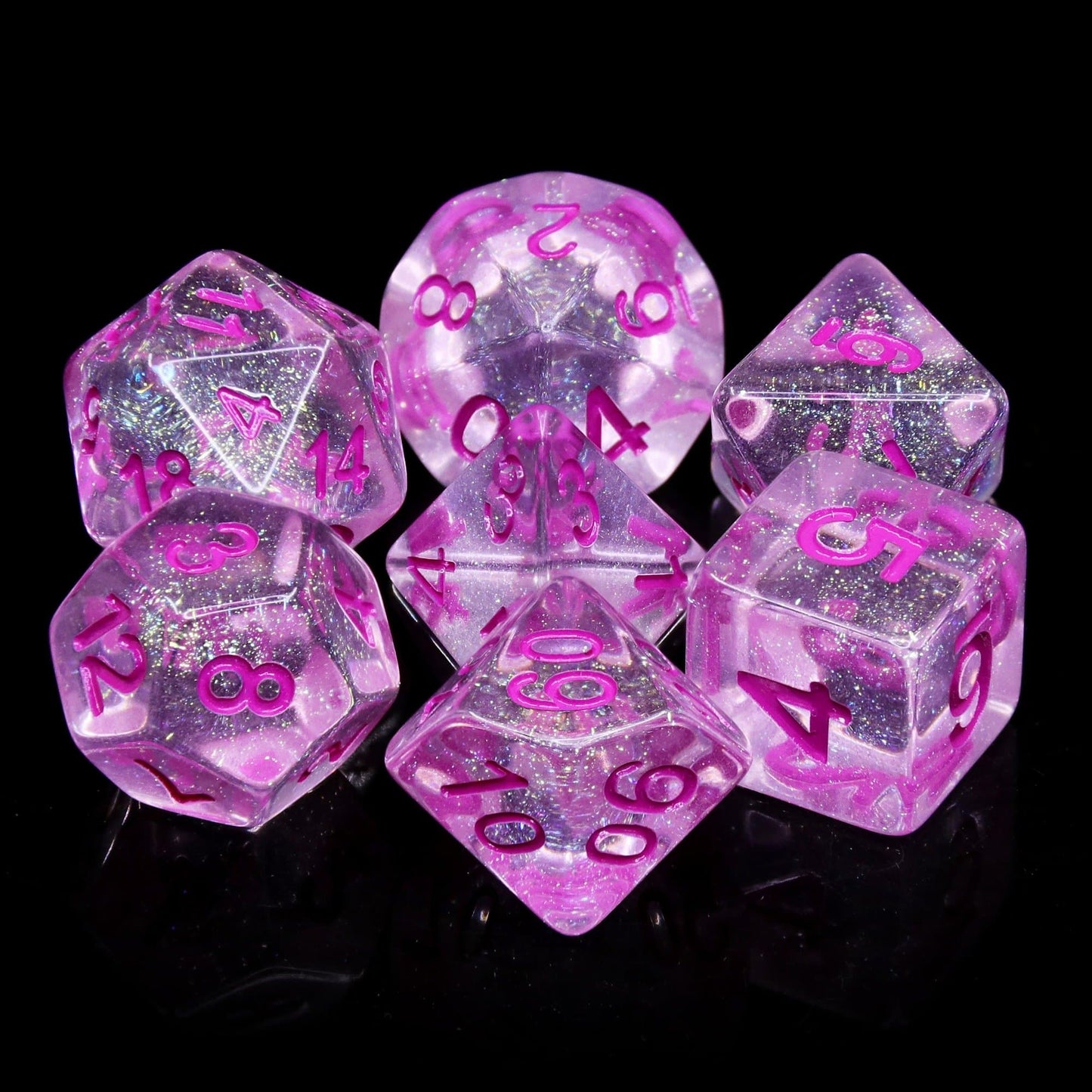 RPG Dice | "Glitter World" | Set of 7