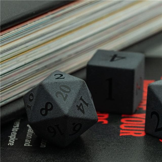 Gemstone Dice | New Matte Obsidian | Set of 7