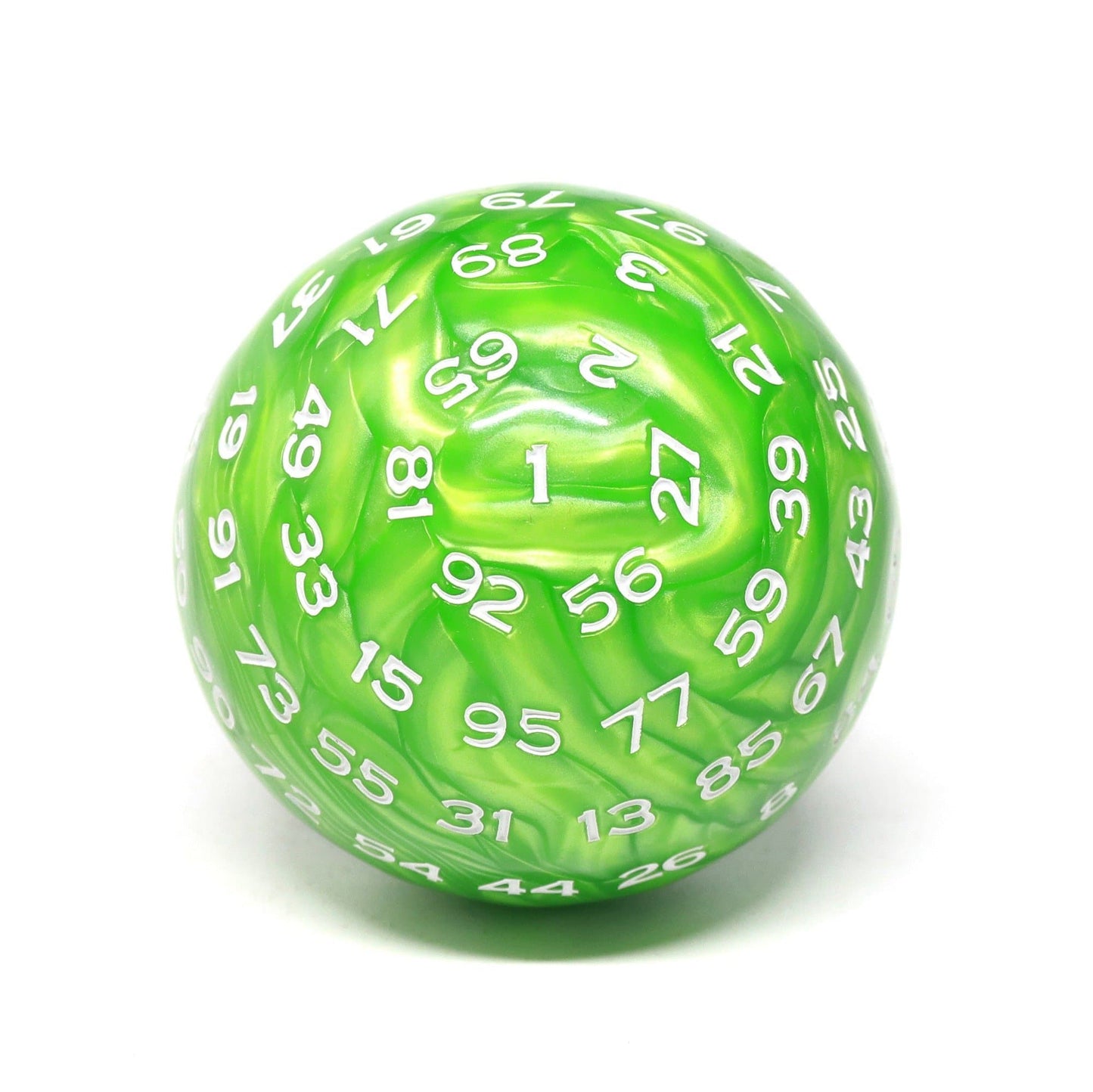 RPG Dice | d100 | Pearl Green | White Ink