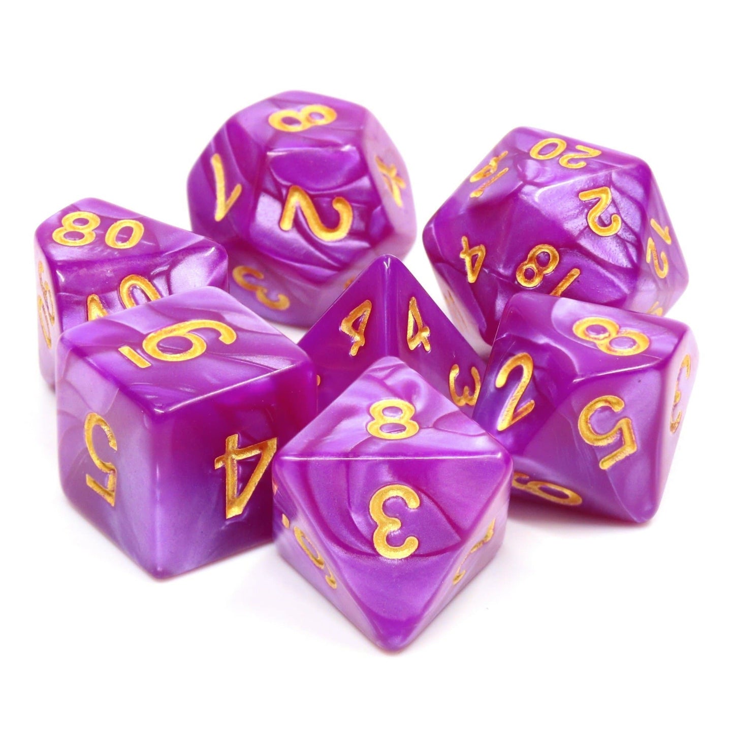 Polyhedral Dice Set | Acrylic | "Crime and Plumishment" | Set of 7 (D0129)