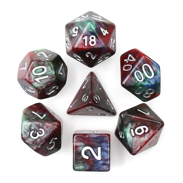 Polyhedral Dice Set | Acrylic | "Blood in the Water" | Set of 7 (D0016)