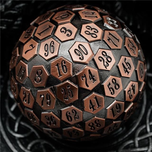 Metal Dice | d100 "Ancient" Copper Plated