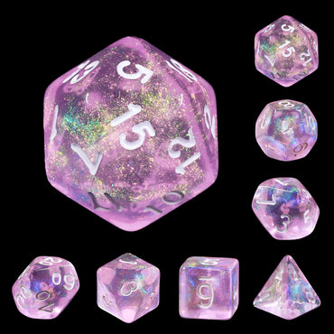 RPG Dice | "Force Field" (White Ink) | Set of 7