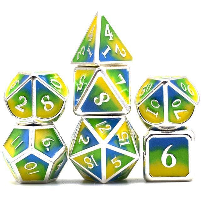 Metal Dice | "Seashine" Enamel | Set of 7