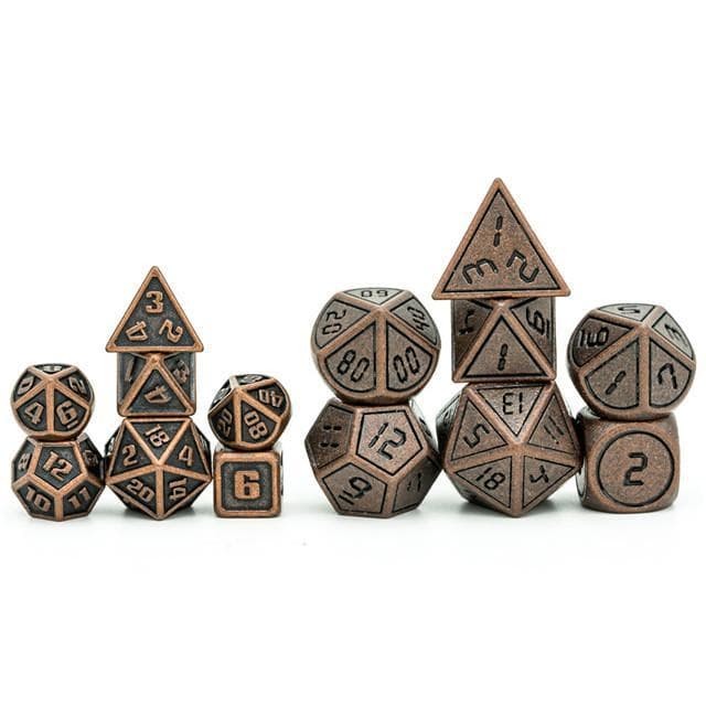 Polyhedral Dice Set | Metal | Mini Copper | Set of 7 (D1003)