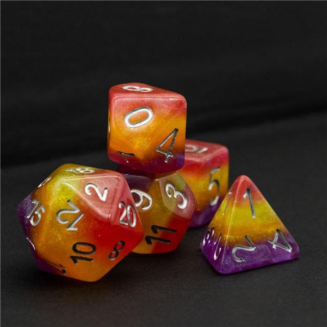 RPG Dice | "Sunset Glow" | Set of 7