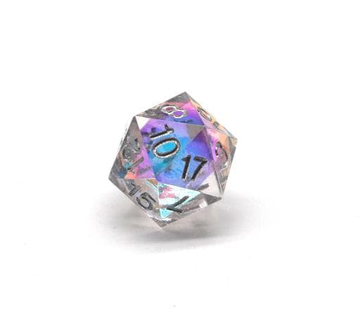 RPG Dice | "Silver Dream" (Sharp Edged) | Set of 7