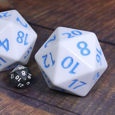 Colossal d20 (55mm) | White w/ Blue Ink