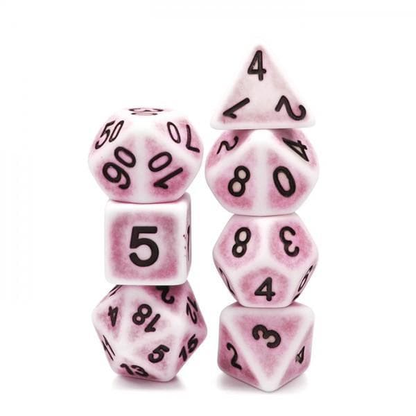 Polyhedral Dice Set | Acrylic | "Ancient Mist" Pink | Set of 7 (D0140)