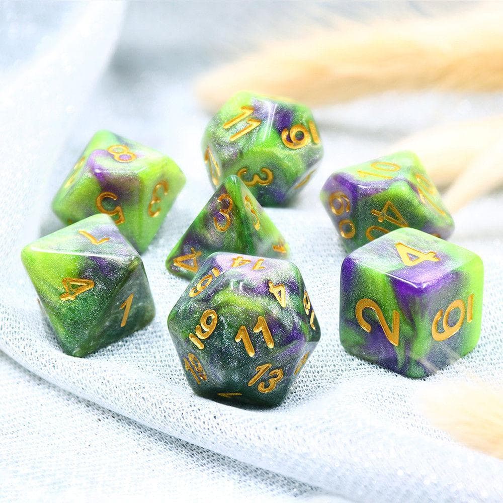 Polyhedral Dice Set | Acrylic | "Royal Viper" | Set of 7 (D0045)