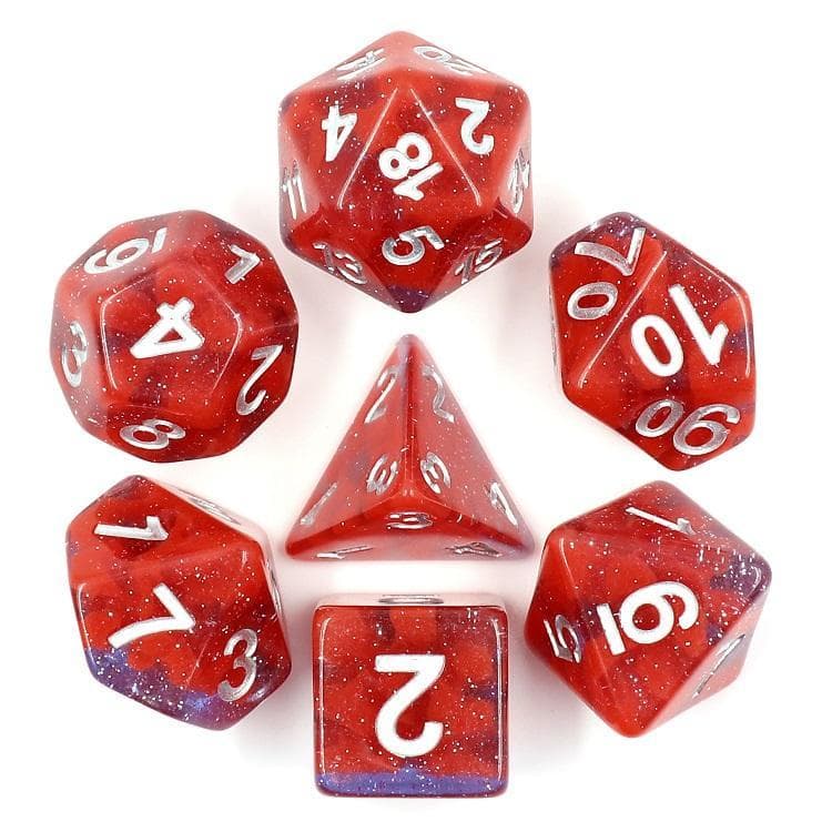 Polyhedral Dice Set | Acrylic | Crystal Rose | Set of 7 (D0263)