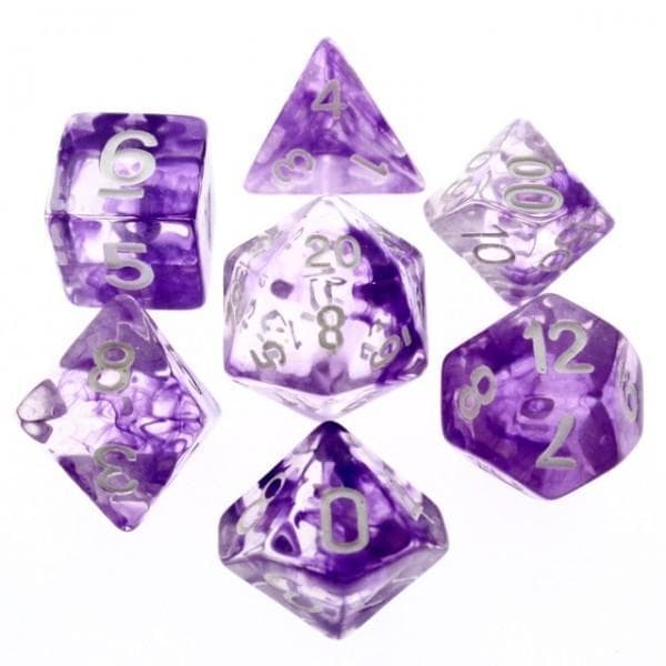 Polyhedral Dice Set | Acrylic | "Blood Alchemy" Purple | Set of 7 (D0028)