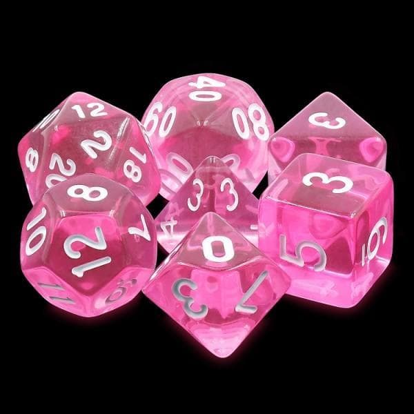 RPG Dice - Magenta Gems - Set of 7