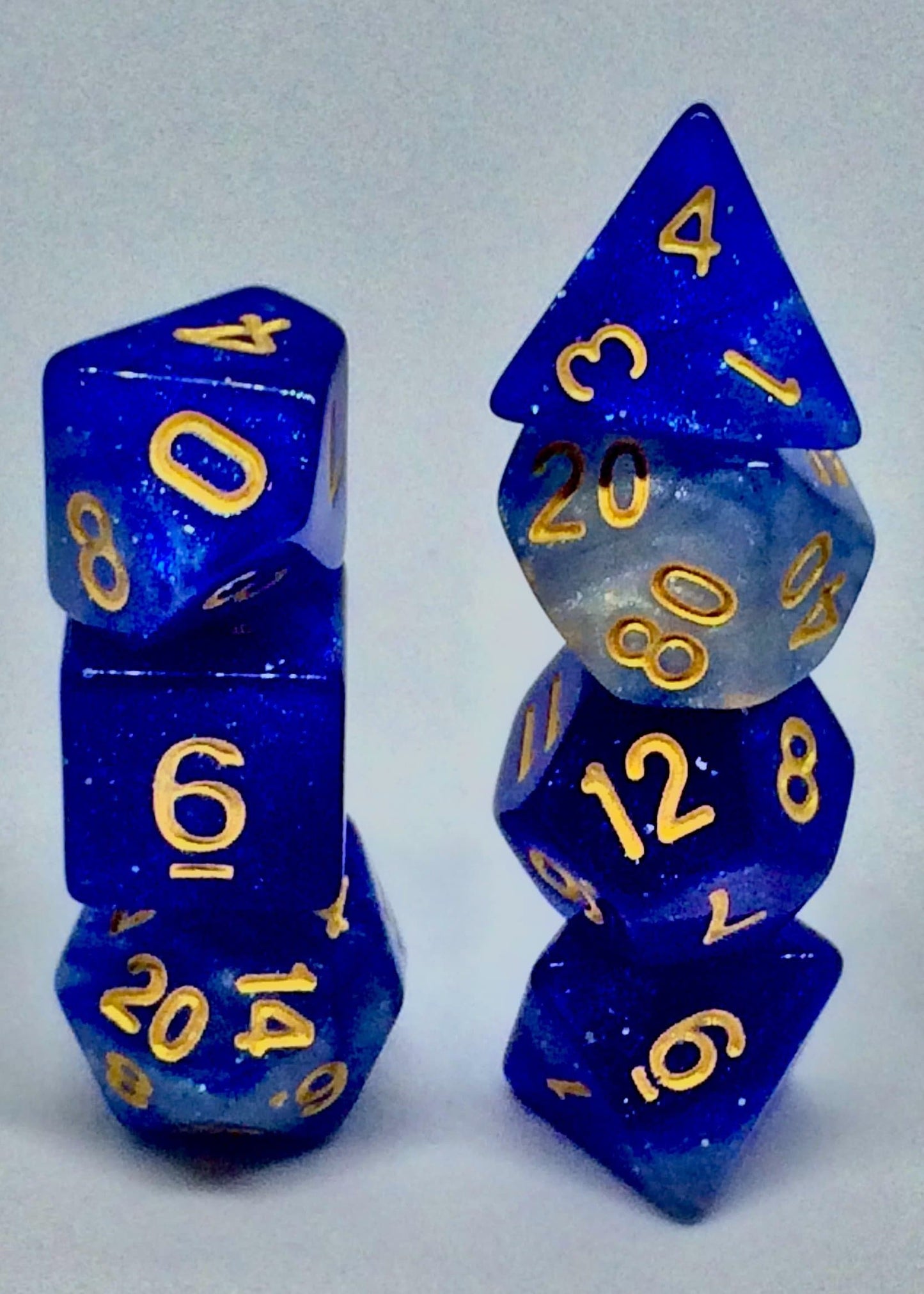RPG Dice - Galaxy Blue White - Set of 7