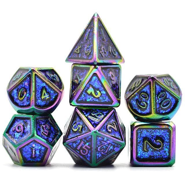 Metal Dice - Iridescent Purple - Set of 7