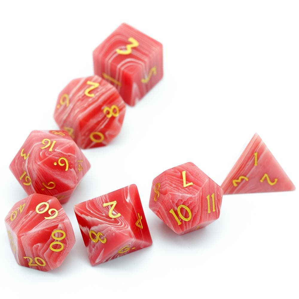 Gemstone Dice | Red Agate | Set of 7