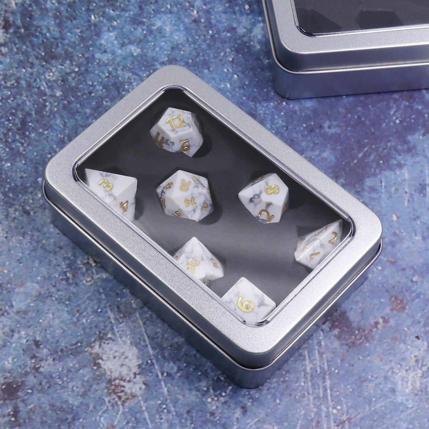 Gemstone Dice | White Howlite | Set of 7