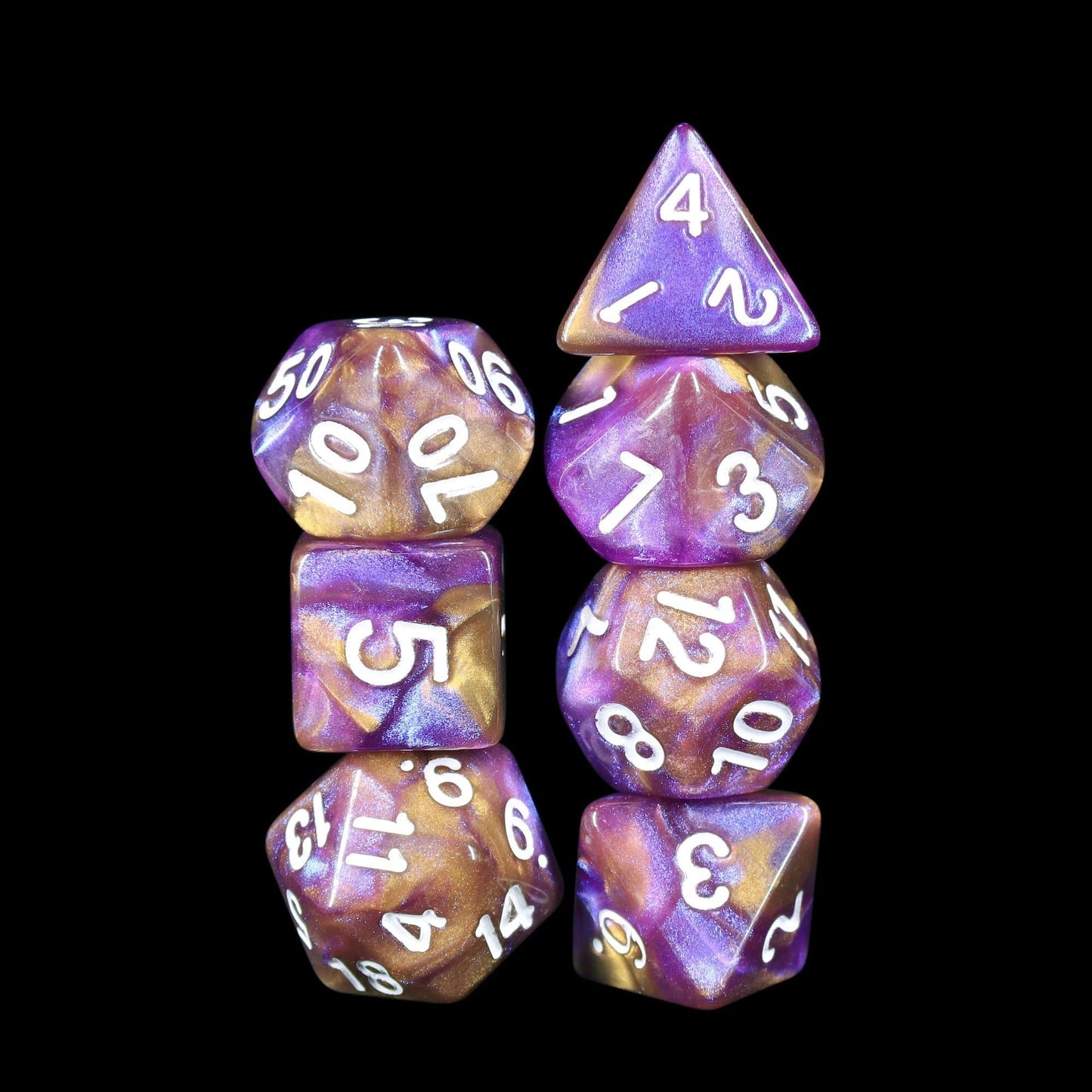 Polyhedral Dice Set | Acrylic | "Imperial Opulence" | Set of 7 (D0092)