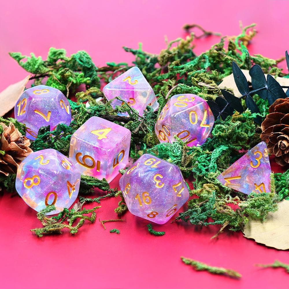 RPG Dice | "Violet Storm" | Set of 7