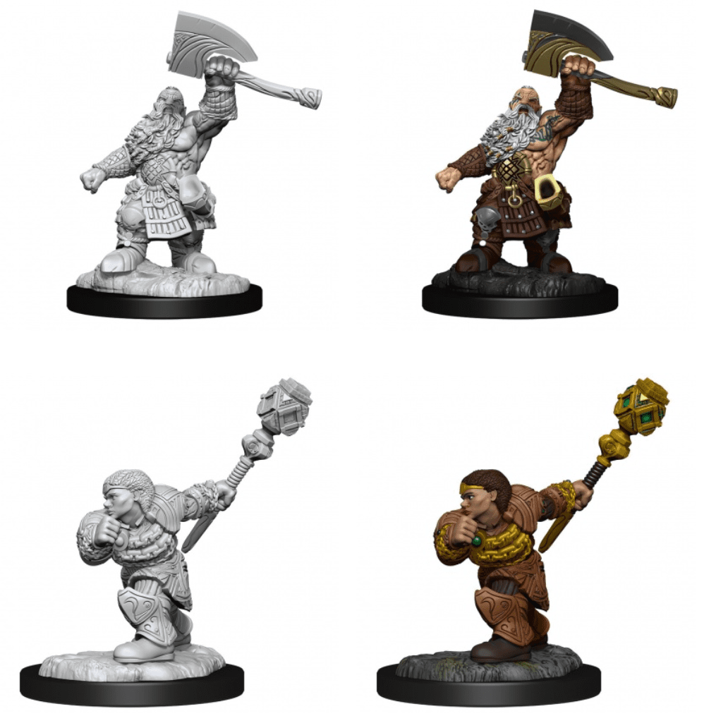 Magic: The Gathering Miniatures | Dwarf Fighter & Dwarf Cleric