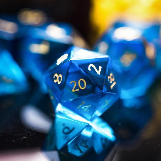 Glass Dice | Sky Blue | Set of 7
