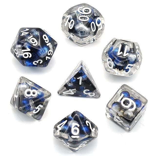 RPG Dice - Dark Matter "Suspended Molecule" - Set of 7