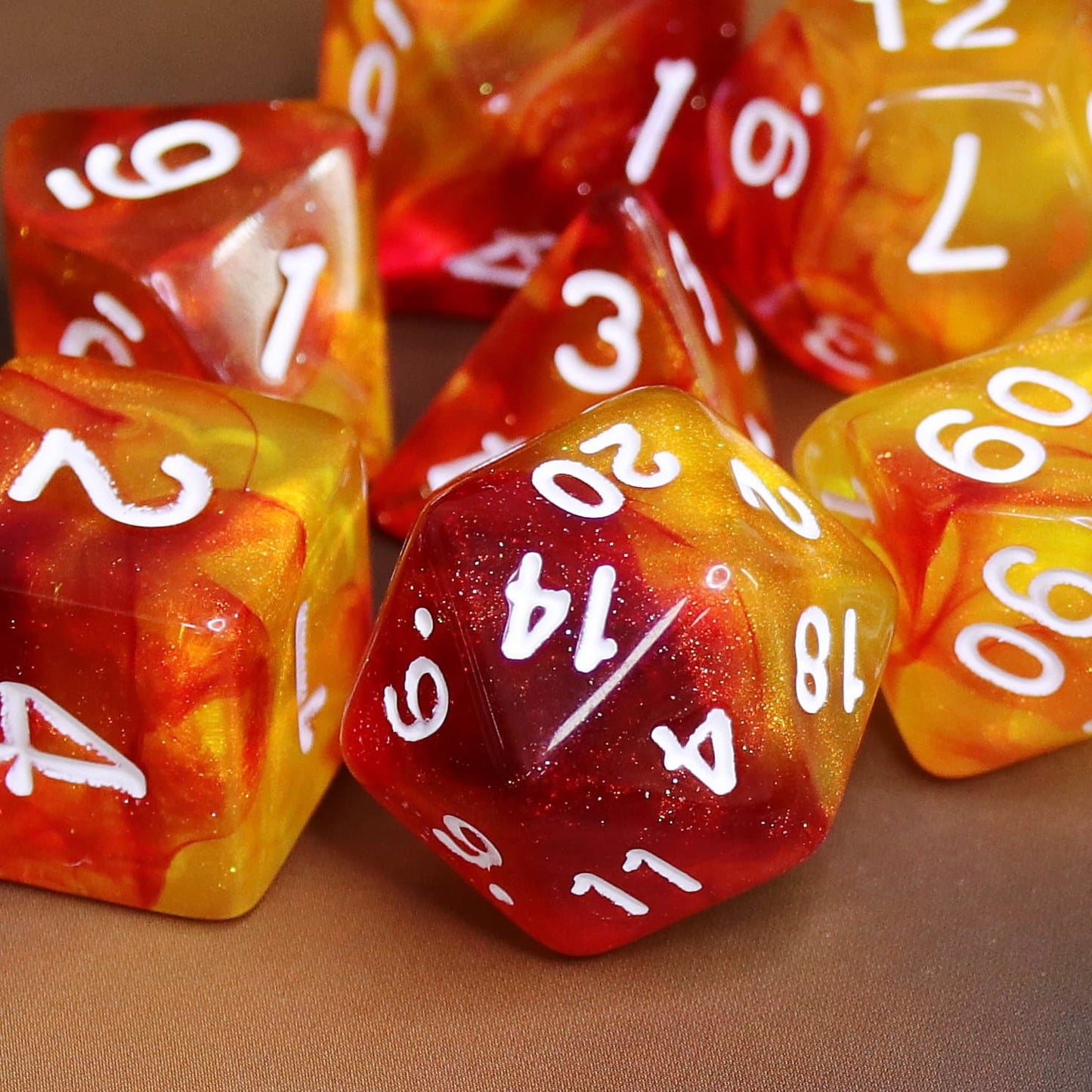 RPG Dice | "Volcano" | Set of 7