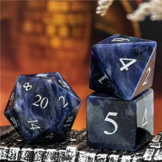 Gemstone Dice | Natural Sodalite | Set of 7