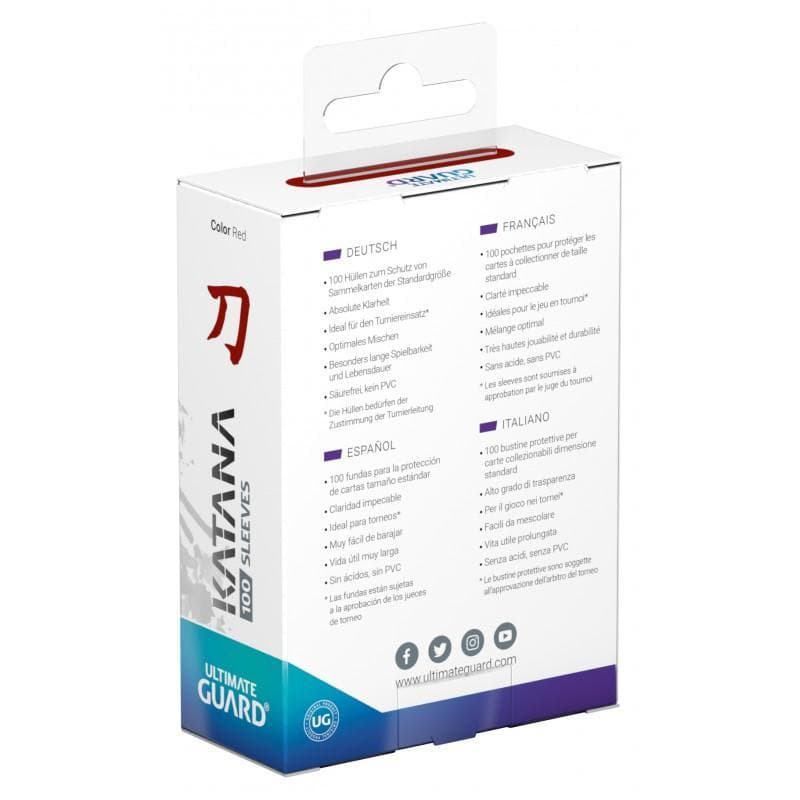 Ultimate Guard: Katana | Standard Size Sleeves | 100ct | Red (Matte)