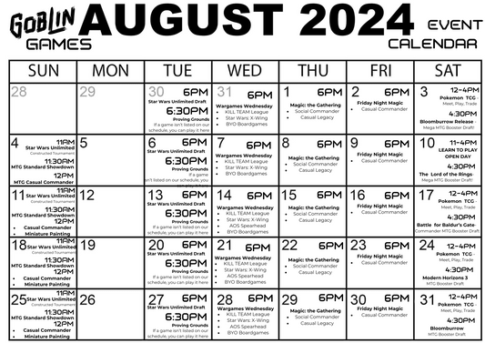 Event Calendar - August 2024