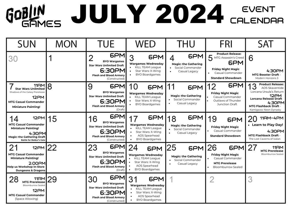 Event Calendar - July 2024