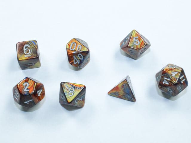 Chessex | Mini-hedral Dice Set | Acrylic | Lustrous Gold/silver (CHX 20493)