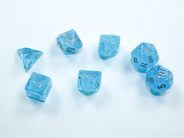 Chessex | Mini-hedral Dice Set | Acrylic | Luminary Sky/silver (CHX 20566)