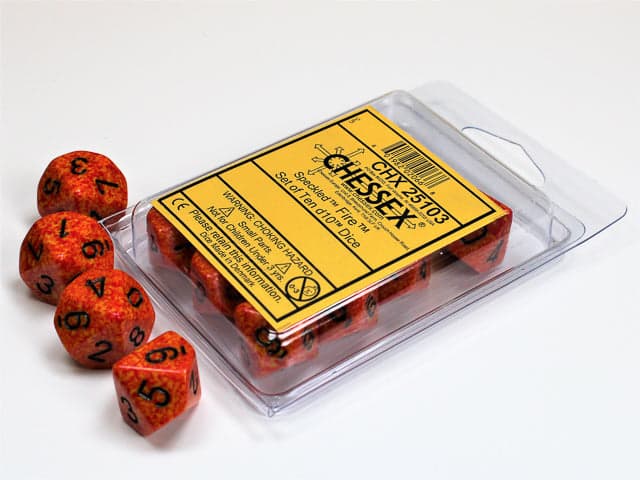 Chessex | d10 Set | Acrylic | Speckled Fire (10) (CHX 25103)
