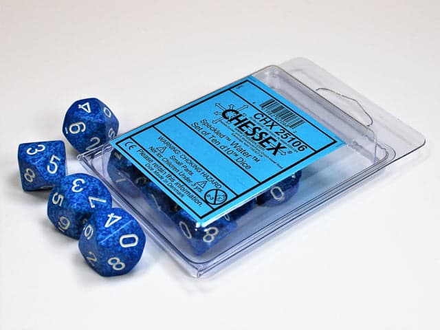 Chessex | d10 Set | Acrylic | Speckled Water (10) (CHX 25106)