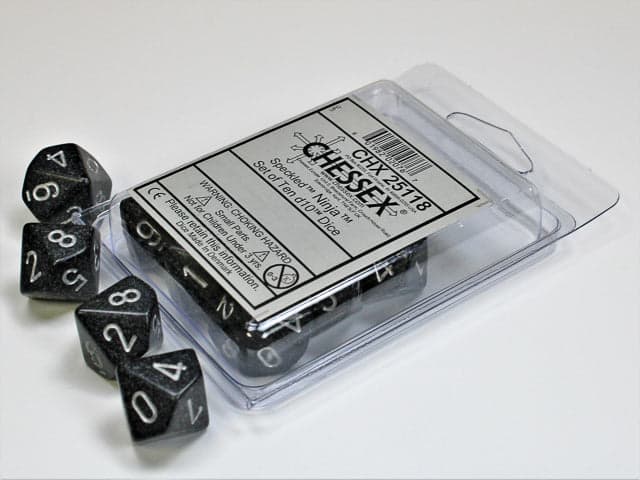 Chessex | d10 Set | Acrylic | Speckled Ninja (10) (CHX 25118)