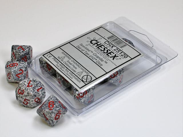 Chessex | d10 Set | Acrylic | Speckled Granite (10) (CHX 25120)