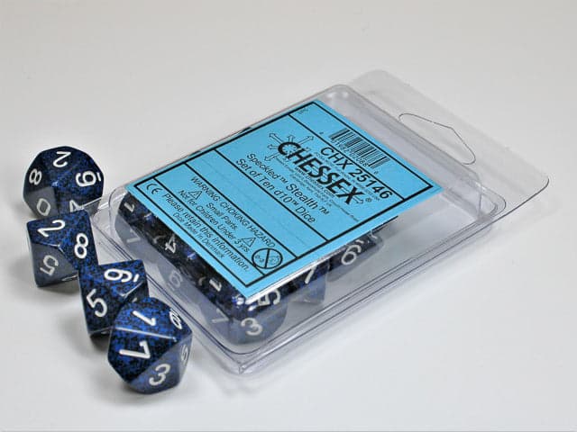 Chessex | d10 Set | Acrylic | Speckled Stealth (10) (CHX 25146)