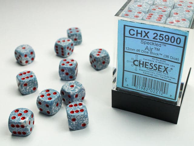 Chessex | 12mm D6 Dice Block | Speckled | Air (CHX25900)