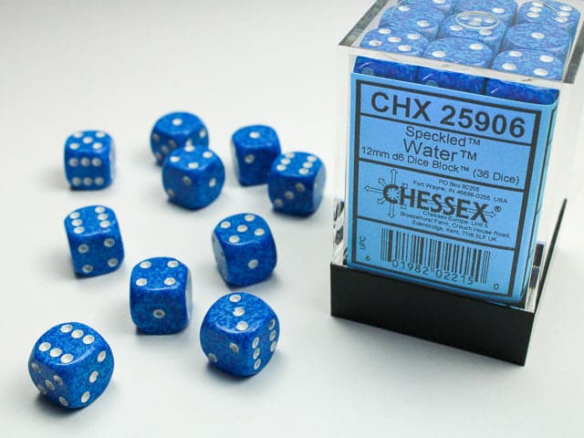 Chessex | 12mm D6 Dice Block | Speckled | Water (CHX25906)