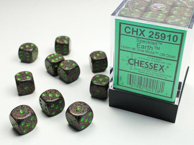 Chessex | 12mm D6 Dice Block | Speckled | Earth (CHX25910)