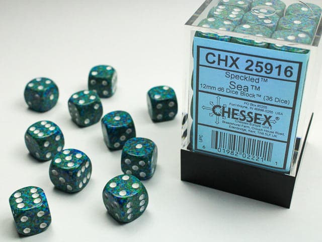 Chessex | 12mm D6 Dice Block | Speckled | Sea (CHX25916)