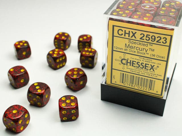 Chessex | 12mm D6 Dice Block | Speckled | Mercury (CHX25923)