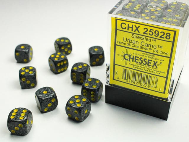 Chessex | 12mm D6 Dice Block | Speckled | Urban Camo (CHX25928)